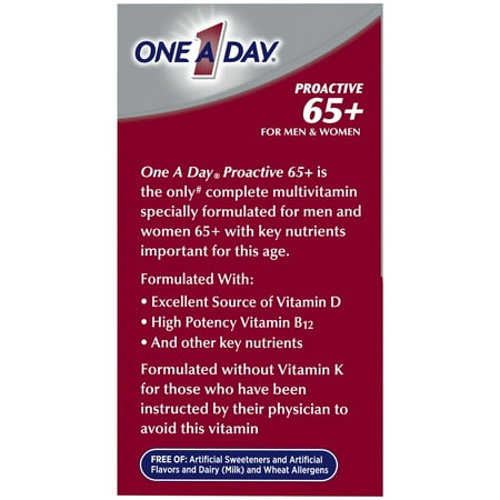 (2 pack) One A Day Proactive 65+ Multivitamin Tablets for Men and Women, 150ct