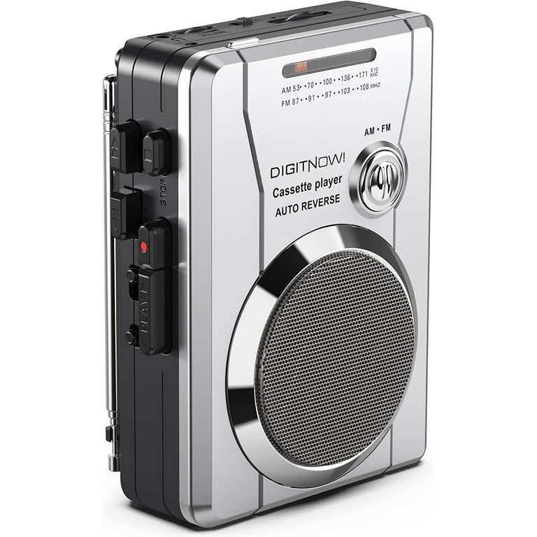 DIGITNOW! AM/FM Portable Pocket Radio and Voice Audio Cassette player  Recorder, Personal Audio Walkman Cassette Player with Built-in Speaker and