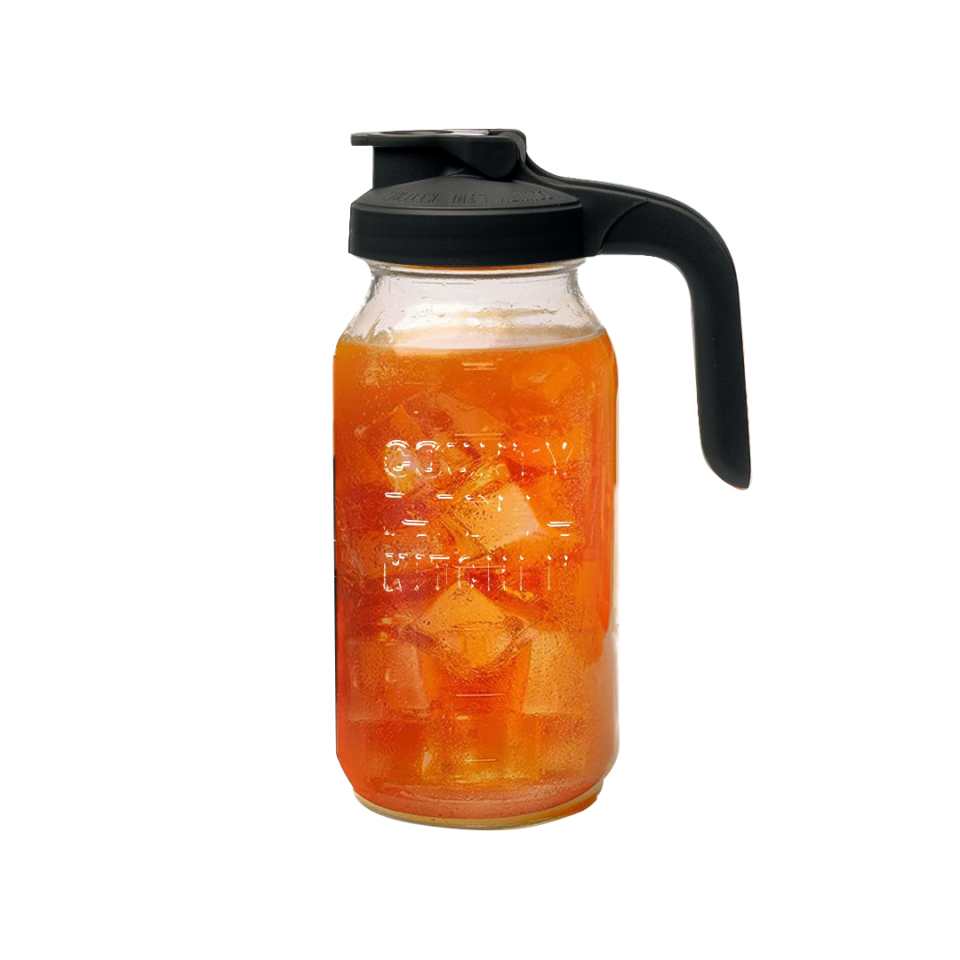 GlamourGarden Mason Jar Pitcher 2 Quart Heavy Duty Leak Proof Glass Pitcher