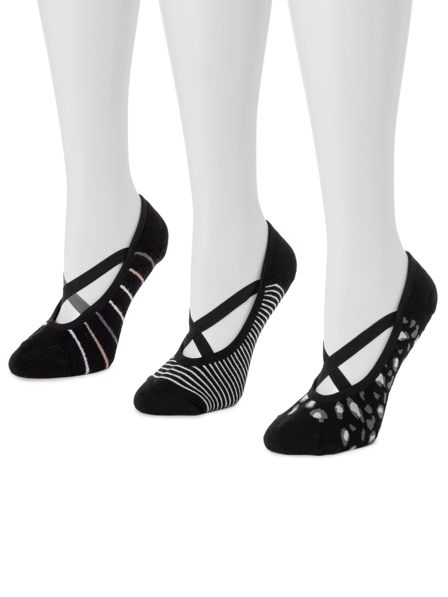 MUK LUKS Women's Insulated Ballerina Slipper Socks, Dark Grey Heather, OS  (6-11) at  Women's Clothing store