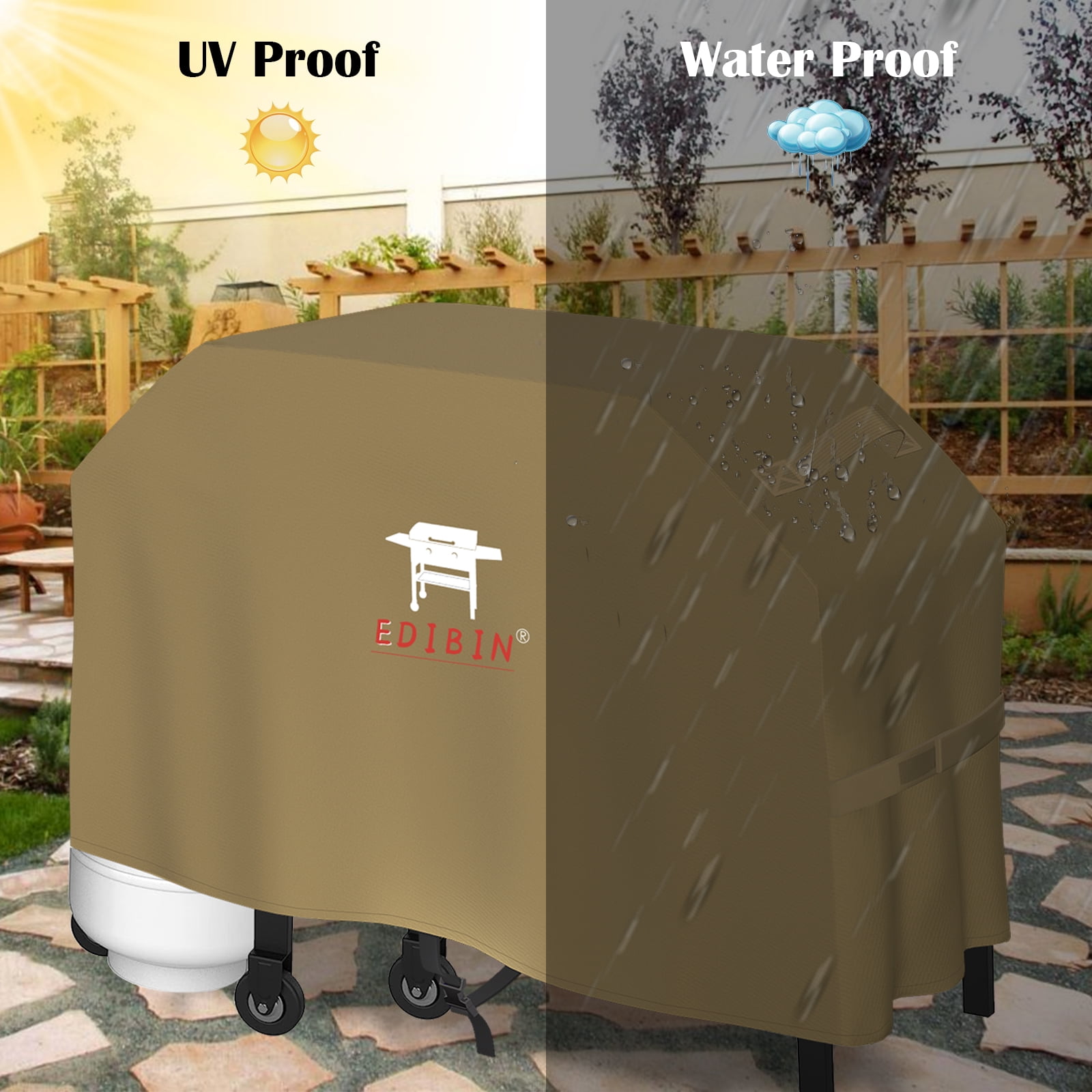 28 Inch Griddle Cover for Blackstone 28 Inch Griddle, Heavy Duty Waterproof Griddle Cover 28" for Blackstone 28 inch ProSeries Griddle,Fit Blackstone Griddle 28 inch Double Shelf with Hood(Tan)