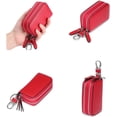 thumbnail image 6 of Women Car Key Fob Holder Rose, Leather Car Key Case Keychain Holder Metal Hook and Keyring Zipper, 2 Sides Pocket, 6 of 7