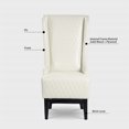 thumbnail image 6 of High Back Dining Chair, 23inch Wide PU Leather Upholstered Wingback Side Chair, Modern Accent Chair with Arms and Solid Wood Legs for Kitchen, Dining Room and Living Room, White, 6 of 7