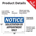 thumbnail image 2 of Solicitation By Appointment Only OSHA Notice Rigid Plastic Sign 18 Inch x 12 Inch - 5 Pack, 2 of 8