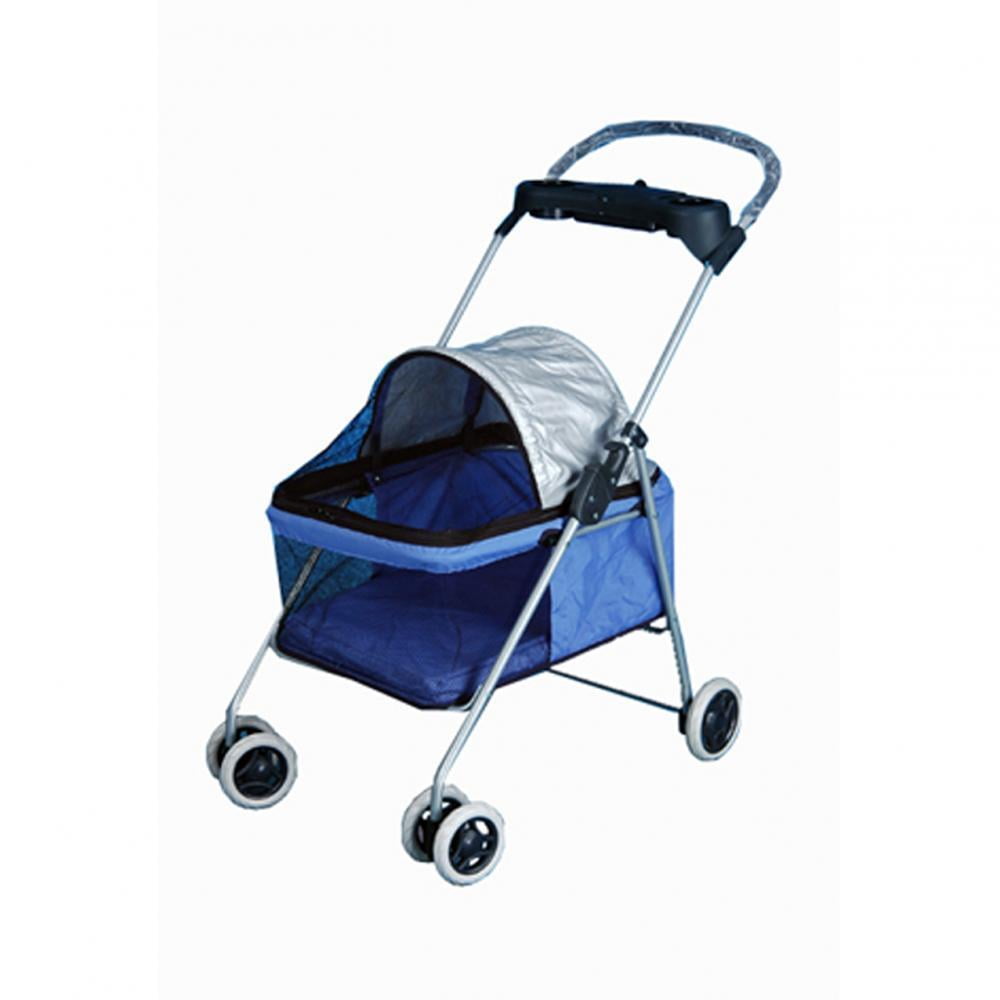 Posh Pet Stroller with Cup Holder, Blue
