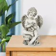 thumbnail image 3 of Estatuas de ángel para jardín, figuras, regalo conmemorativo, adornos impermeables, artesanías, querubín ángel tenencia pájaro, 3 of 9