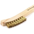 thumbnail image 2 of Forney 70491 Wire Scratch Brush, Brass with Curved Wood Handle, 8-5/8-Inch-.006-Inch, 2 of 4