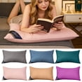 thumbnail image 1 of Pillowcase Interwoven Cottons Pillow Core with Neck Support Blue Striped Linen Cover Filling Sofa Cushion Insert(1Pc) by JASKFLY, 1 of 7