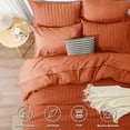 thumbnail image 2 of Juego de edredón CozyLux King Seersucker Burnt Orange, 7 piezas, 2 of 9