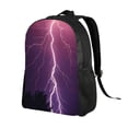 thumbnail image 2 of Disketp Thunderstorm Violet Purple Mochila Unisex de Apertura Lateral Completa, Mochila para Laptop para Escuela, Trabajo y Viajes, 2 of 8