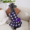 thumbnail image 4 of 1 pieza de disfraz de calavera morada y negra para mascotas, ropa para perros, disfraz de Halloween, 4 of 6