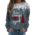 thumbnail image 1 of Gibobby Sudadera Navidad mujer Sudadera con capucha de manga larga con cuello redondo y estampado informal de de nieve navideño para mujer(Marina,M), 1 of 4