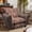Brown, variant on HomeZeer Oversized Chenille Accent Chair with Lumbar Pillow, 7" High-Density Foam, Deep Seat & Wide Armrests, 350lb Capacity for Living Room & Bedroom, Brown Stripe