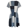 thumbnail image 5 of Vinatge Geometric Abstract Art Gray Black Blue Sundress Short Sleeve Dress Summer Women Clothes Dress for Women Dresses, 5 of 7