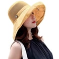 thumbnail image 5 of Summer Mesh Sun Hats for Women Beach UV Protection Wide Brim Packable Beach Bucket Hat UPF Packable Wide Brim Chin Strap, 5 of 5