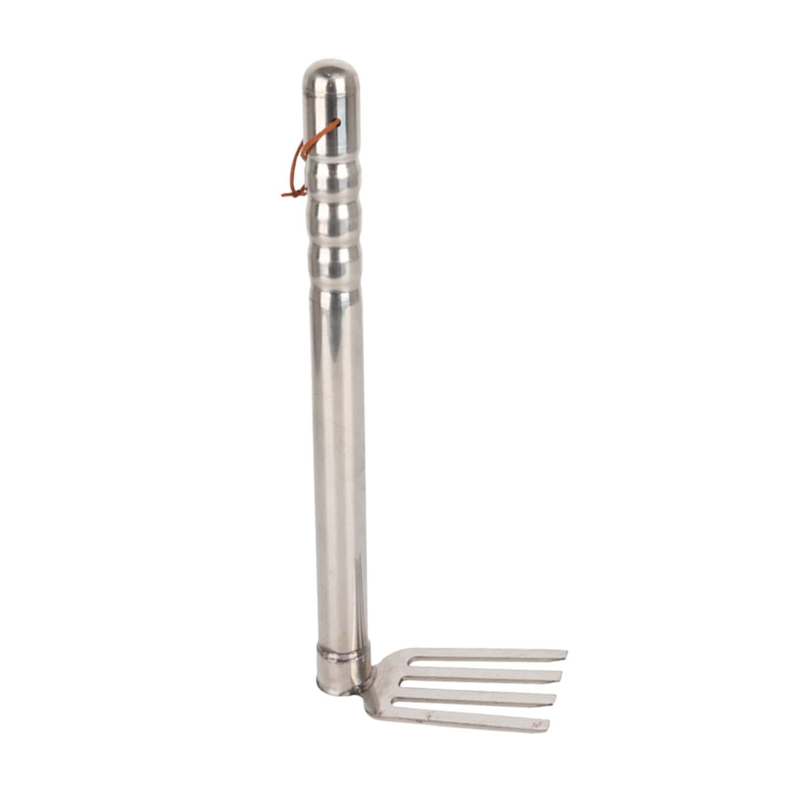 MAGIDEAL Gardening Hand Tiller Tool Stainless Steel 15.1inch Long for Outdoor Camping Rake