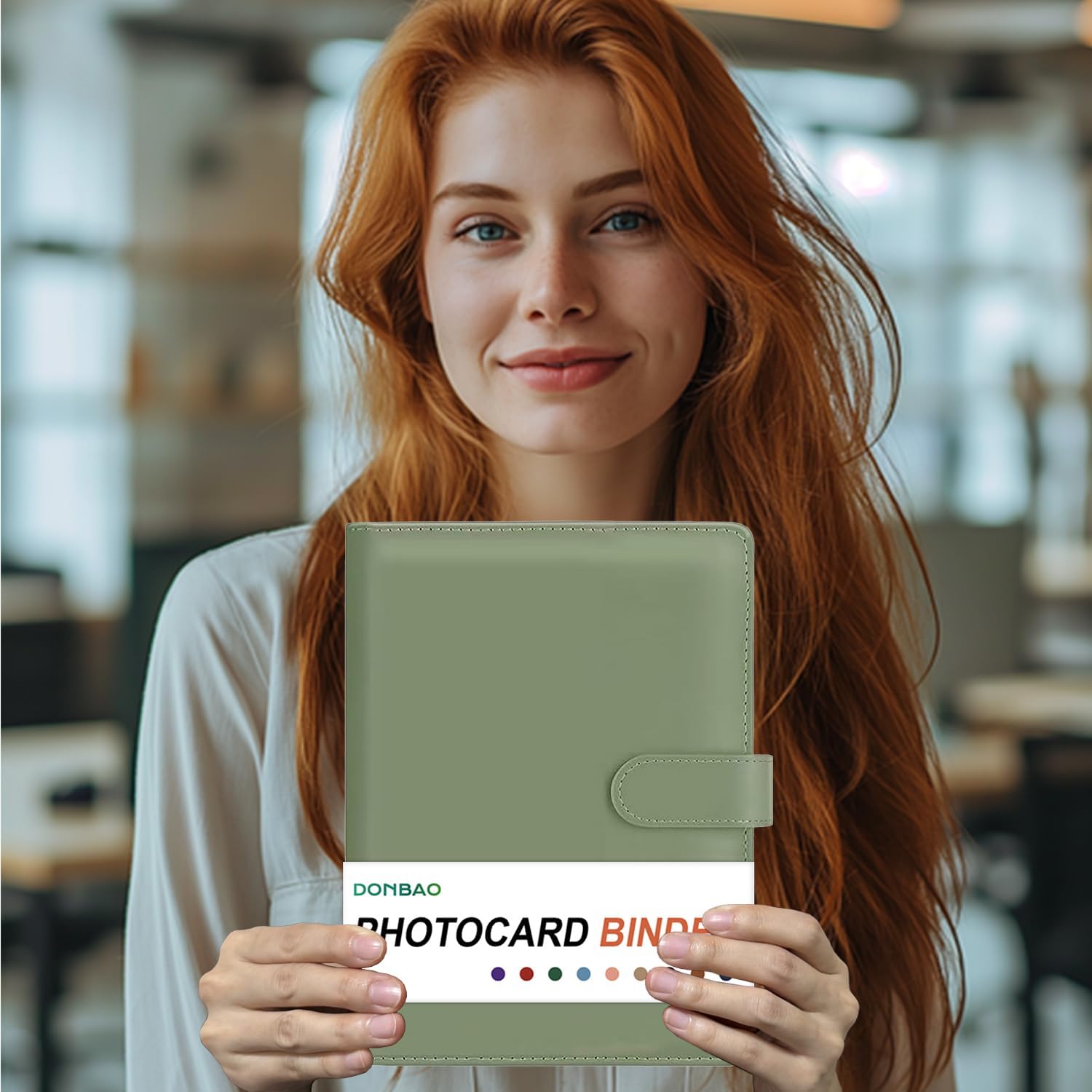 A5 Kpop Photocard Binder, 6 Ring Binder Collector’s Album with 240 Card Slots, PU Leather Cover for Organizing K-Pop, Trading Cards, Game Cards & Memorabilia (Olive Green)