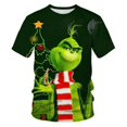 thumbnail image 4 of Venta caliente de camiseta de niño monstruo verde navideño impresión 3d moda de moda impresa manga corta, 4 of 4
