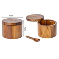 thumbnail image 1 of Acacia Wood Salt Shaker Solid Wood Spice Box Wooden Pepper Box Kitchen Spice Bottle Salt Box Storage Spice Jar, 1 of 4