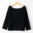 thumbnail image 4 of gakvbuo 2023 Fall Winter Women'S Off Shoulder Sweaters Batwing 3/4 Sleeve Casual Loose Fit Solid Knit Pullover Jumper, 4 of 7