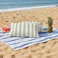 thumbnail image 2 of 2 Pack Outdoor Waterproof Throw Pillow Covers,Sage Green and White Stripe Art Decorative Rectangle Patio Pillowcases for Chair Couch Sofa 20x12in, 2 of 9