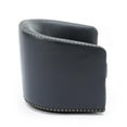 thumbnail image 6 of Tyler Midnight Blue Faux Leather Swivel Arm Chair with Nailhead Trim, 6 of 13