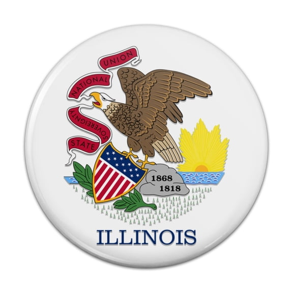 Illinois State Flag Pinback Button Pin
