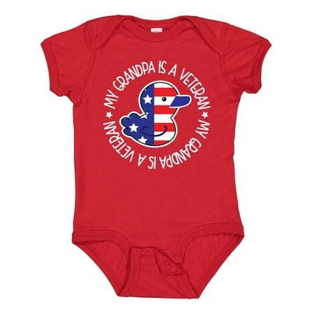 

Inktastic My Grandpa is a Veteran Military Family Gift Baby Boy or Baby Girl Bodysuit