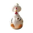 thumbnail image 2 of Eolstice Cute Chicken Figurine With Flower, Decorative Farmhouse Statue, Home Decor Tabletop Shelf Mantel Indoor Ornament, Cute Gift For Kitchen And Dining Room, 2 of 7