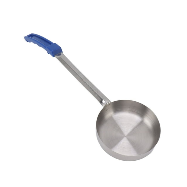 Pizza Spread Sauce Ladle,Rubber Handle Flat Bottom Kitchen Spoon Stainless Steel Measuring Stir Soup Spoon for Kitchen Cooking