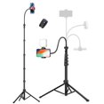 thumbnail image 1 of Phone Tripod, 86 Tall Tripod for iPhone with Flexible Gooseneck & Remote, Portable Cellphone Tripod Stand, Aluminum Travel Tripod for Selfies, Video Recording, Compatible with iPhone Android, 1 of 5