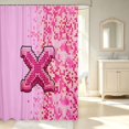 thumbnail image 2 of Manfei Contemporary Grid Shower Curtain 72Wx72L,Retro Pixel Bathroom Curtain,Pink, 2 of 5