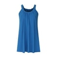thumbnail image 5 of SELONE Womens Summer Dresses Midi Length Vacation Dresses Solid Sleeveless Scoop Neck Beach Holiday Dress Blue XS, 5 of 8