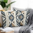 thumbnail image 2 of Waterproof Throw Pillow Covers Set of 2, 26x26 Inch Beige Blue Wooden Decorative Pillowcases Outdoor Pillow Slip Cushion Covers Set for Couch Tent Farmhouse Vintage Abstract Wood, 2 of 7