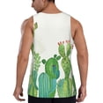 thumbnail image 3 of Gaeub Cartoon Cactus Men's Athletic Tank Top, Workout Sleeveless Shirts, Running Tank Tops for Gym, Running, Training - Small, 3 of 9