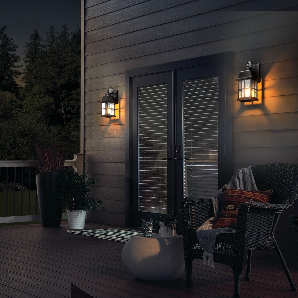 GEYANG Outdoor Light Fixtures Wall Mount, 100% Aluminium Waterproof Exterior Wall Lantern, Anti-Rust Outside Black Wall Sconce Porch Lights for House Garage, Doorway, Bulbs Not Included