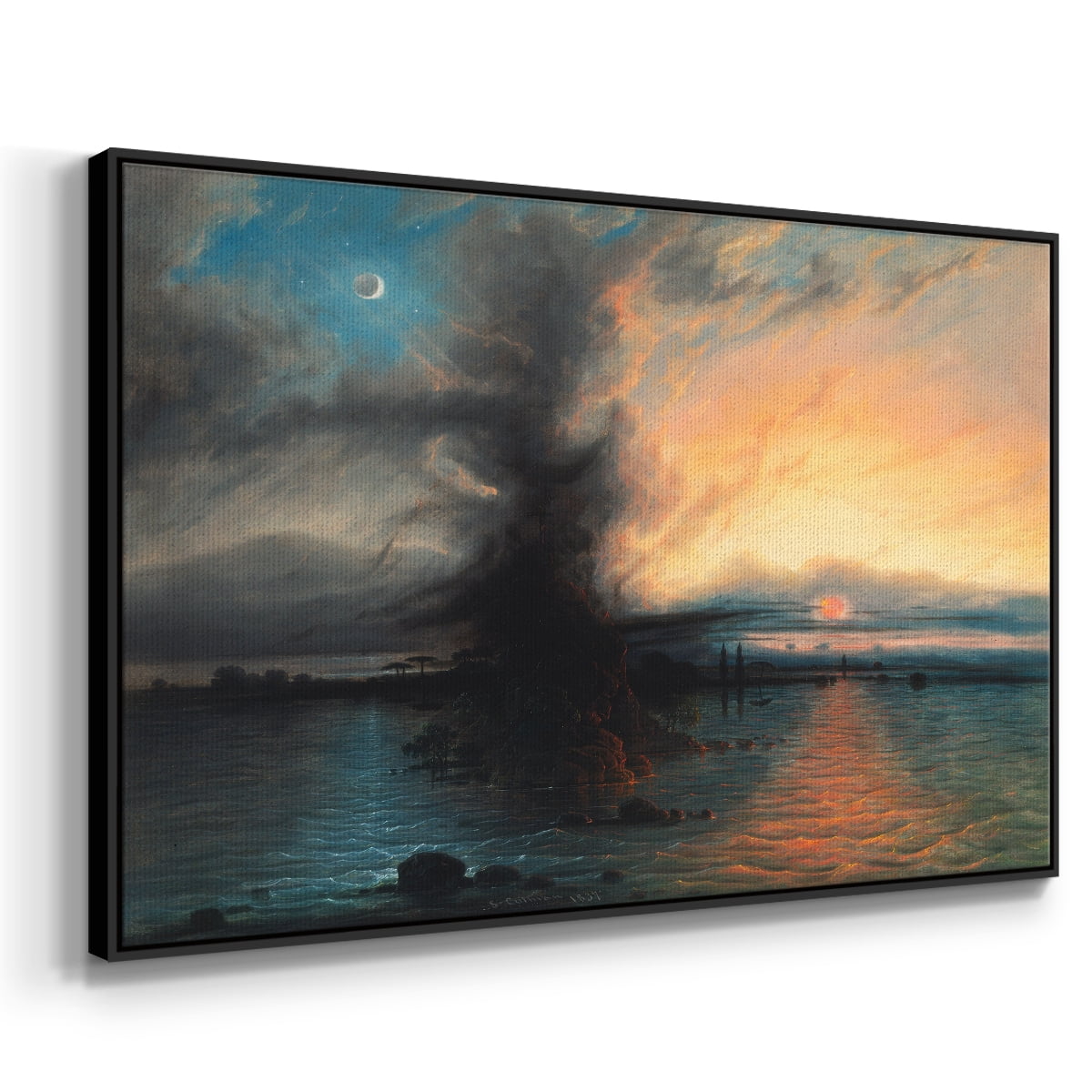 Vintage Landscape-CX By Wexford Home Framed in Black Wood Gallery Wrapped Canvas 27 in. x 41 in.