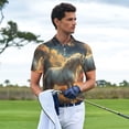 thumbnail image 4 of Daiia Starry Sky White Horse Pattern Men’s Polo Shirts,Solid Deck Shirt,Classic Fit, Breathable Cotton Polo for Casual and Sport Wear-XX-Large, 4 of 7