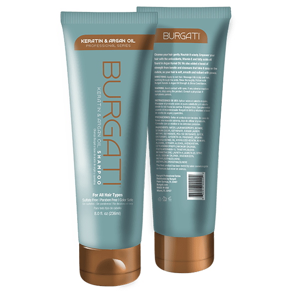 Burgati Moroccan Argan Oil Shampoo with Keratin Sulfate Free for Dry