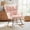 Pink, variant on Rocking Chair, Indoors Glider Accent Armchair with High Backrest for Nursery, Bedroom, Teddy Fabric with Solid Wood Legs, Pink