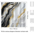 thumbnail image 5 of Black Marble Shower Curtain, Black Grey Gold Abstract Modern Shower Curtain Waterproof Polyester for Bathroom with Hooks 36"W x 72"L (Pack of 1), 5 of 5