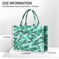 thumbnail image 3 of Large Capacity Tote Bag,Green Teal Camo Classic Shapes Pattern Handbag Fashion Luxury Tote Bag,15.7"x13"x 5.1" Inches,Laptop Compatible, 3 of 6