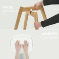thumbnail image 4 of Silla de Comedor Moderna con Asiento Acolchado de Diseño Minimalista Tipo Eames Pedestal - Silla Ergonomica Acojinada con Estructura de Madera Ideal para Interior Blanco, 4 of 5