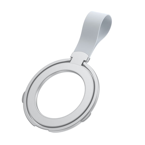 ELEHOLD Compatible with MagSafe Phone Grip Ring Holder, Removable Magnetic Ring Kickstand Phone Ring Grip Silicone Finger Strap for iPhone 15,14, 13, 12 11 Pro/Max/Plus Galaxy S24/S23,Silver Gray