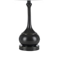 thumbnail image 4 of Elongated Bellied Shape Metal Accent Lamp with Drum Shade, Black- Saltoro Sherpi, 4 of 5