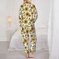 thumbnail image 3 of Bingfone Womens Pajama Sets Sunflowers and Bees Print,Long Sleeve Loungewear Pajamas Set-Medium, 3 of 8