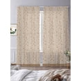 thumbnail image 3 of Pink Brown Floral Sheer Curtains 96 Inch Length 2 Panels Set - Light Filtering Window Treatments, Spring Flowers Rod Pocket Semi Curtains for Living Room/Bedroom/Kitchen Décor, 104"W x 96"L, 3 of 7