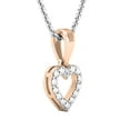 thumbnail image 2 of Dazzlingrock Collection Round Accent White Diamond Heart Pendant with 18 Inch Silver Chain for Women in 14K Rose Gold, 2 of 5
