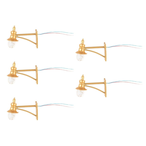 5 mini lámparas para maquetas de trenes, duraderas, para iluminación DIY, simulación de paisajes y decoración a escala 1:87. Oro cálido