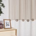thumbnail image 3 of Farmhouse Linen Blend Curtains Rustic Country Color Block Curtain Panels, Boho Button Rod Pocket Window Drapes for Bedroom Living Room Decor, Navy, W52 x L63 Inches, Single Panel, 3 of 9